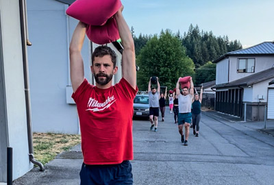 Sandbag overhead carry